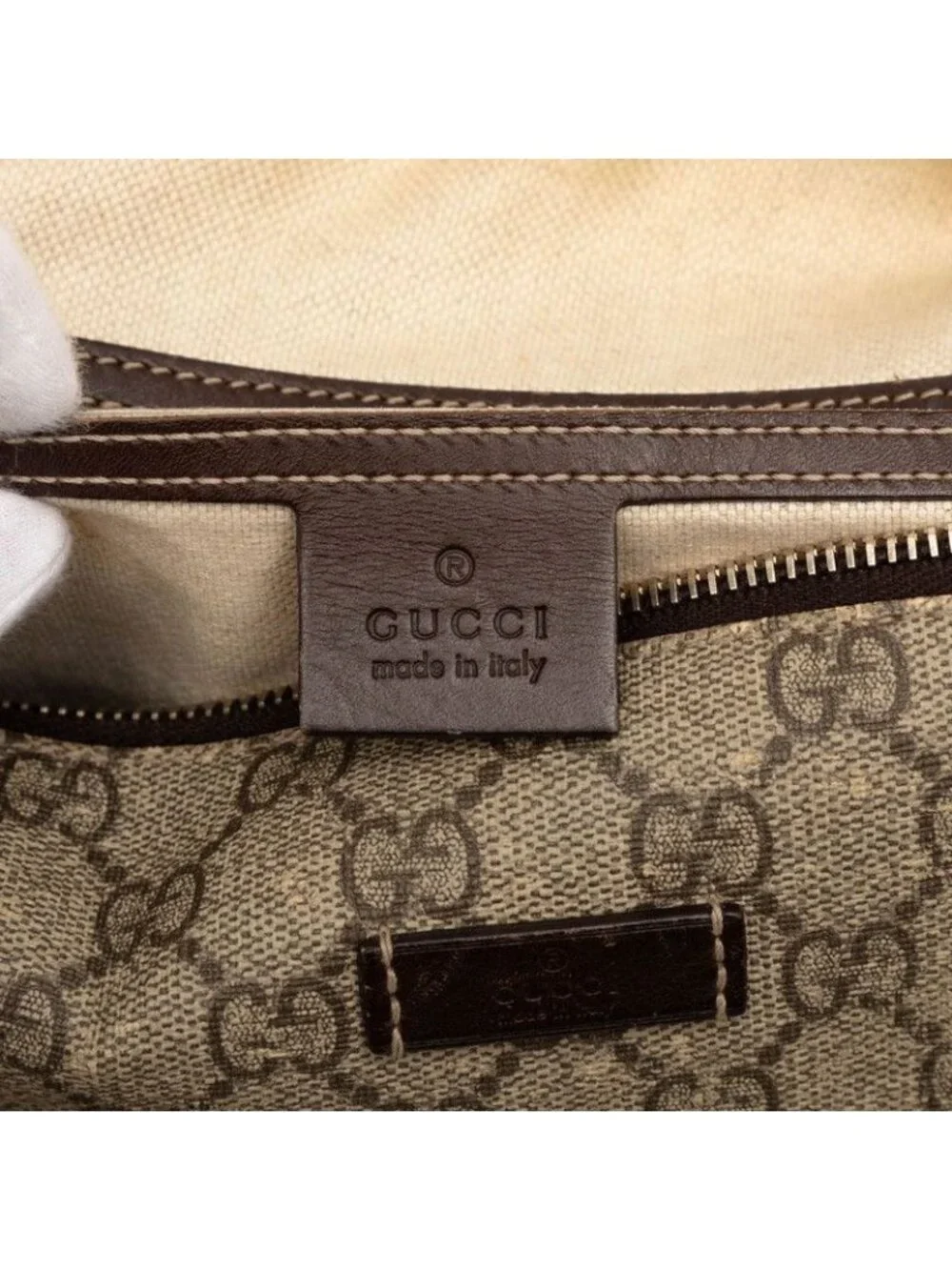 ★SOLD★ Gucci GG Supreme Crossbody Shoulder Bag Beige Brown Leather - Picture 6 of 7